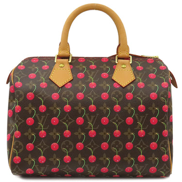 ルイヴィトン LOUIS VUITTON スピーディ 25 M95009 モノグラムチェリー モノグラムチェリーキャンバス ハンドバッグ ゴールド金具 茶 鍵・パドロック欠品 村上隆