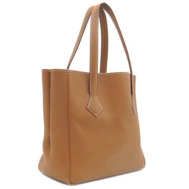 エルメス HERMES ヴィクトリアカバス32 ゴールド トリヨンクレマンス トートバッグ シルバー金具 茶
