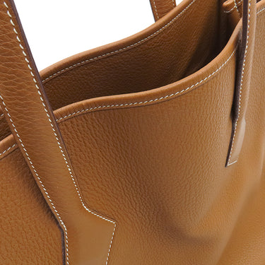 エルメス HERMES ヴィクトリアカバス32 ゴールド トリヨンクレマンス トートバッグ シルバー金具 茶