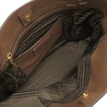 プラダ PRADA メタルロゴ BN2435 PALISSANDRO レザー 2WAYバッグ ゴールド金具 茶 VIT.DAINO ショルダーバッグ ハンドバッグ