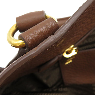 プラダ PRADA メタルロゴ BN2435 PALISSANDRO レザー 2WAYバッグ ゴールド金具 茶 VIT.DAINO ショルダーバッグ ハンドバッグ