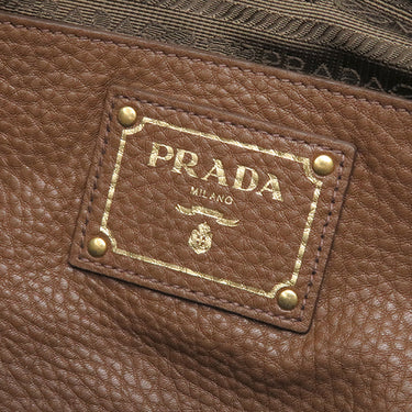 プラダ PRADA メタルロゴ BN2435 PALISSANDRO レザー 2WAYバッグ ゴールド金具 茶 VIT.DAINO ショルダーバッグ ハンドバッグ