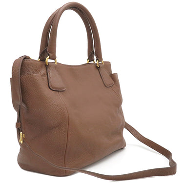 プラダ PRADA メタルロゴ BN2435 PALISSANDRO レザー 2WAYバッグ ゴールド金具 茶 VIT.DAINO ショルダーバッグ ハンドバッグ