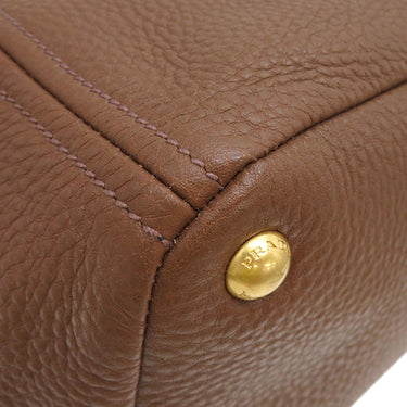 プラダ PRADA メタルロゴ BN2435 PALISSANDRO レザー 2WAYバッグ ゴールド金具 茶 VIT.DAINO ショルダーバッグ ハンドバッグ