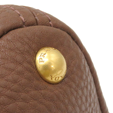 プラダ PRADA メタルロゴ BN2435 PALISSANDRO レザー 2WAYバッグ ゴールド金具 茶 VIT.DAINO ショルダーバッグ ハンドバッグ