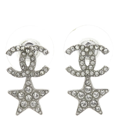 シャネル CHANEL ココマーク スター シルバー メタル ラインストーン ピアス CCマーク 星