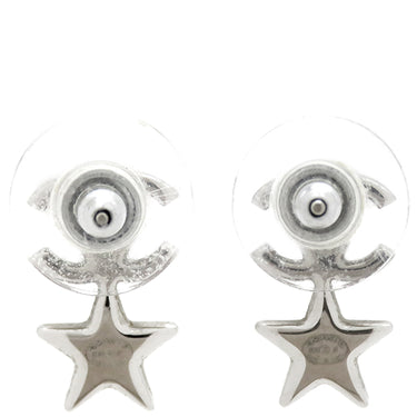 シャネル CHANEL ココマーク スター シルバー メタル ラインストーン ピアス CCマーク 星