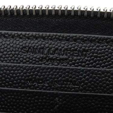 サンローラン SAINT LAURENT ラウンドファスナー長財布 534290  ブラック グレインレザー 長財布 シルバー金具 黒