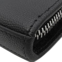 サンローラン SAINT LAURENT ラウンドファスナー長財布 534290  ブラック グレインレザー 長財布 シルバー金具 黒