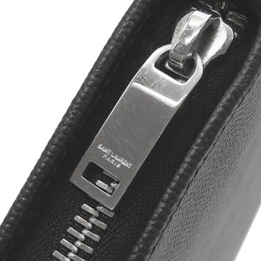 サンローラン SAINT LAURENT ラウンドファスナー長財布 534290 ブラック グレインレザー 長財布 シルバー金具 黒