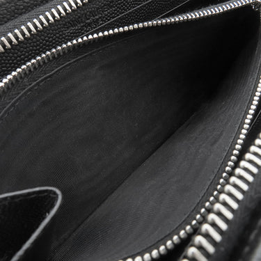 サンローラン SAINT LAURENT ラウンドファスナー長財布 534290  ブラック グレインレザー 長財布 シルバー金具 黒