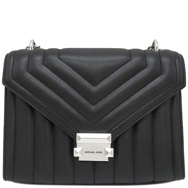 マイケルコース Michael Kors ホイットニー チェーンショルダー 35R4SWHL6U ブラック レザー ショルダーバッグ シルバー金具 黒 キルティング Vステッチ