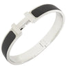 エルメス HERMES クリックHH PM ブラックXシルバー メタル エナメル ブレスレット シルバー金具 Hブレス