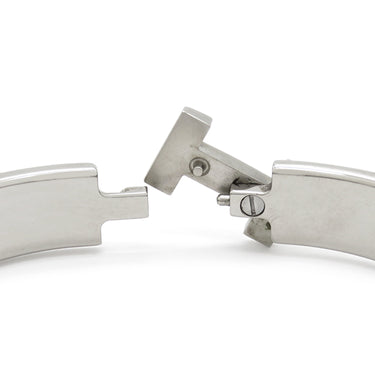 エルメス HERMES クリックHH PM ブラックXシルバー メタル エナメル ブレスレット シルバー金具 Hブレス