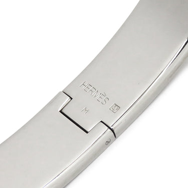 エルメス HERMES クリックHH PM ブラックXシルバー メタル エナメル ブレスレット シルバー金具 Hブレス