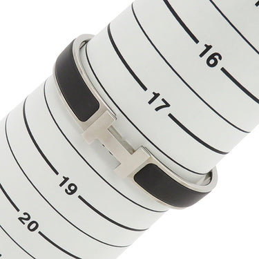 エルメス HERMES クリックHH PM ブラックXシルバー メタル エナメル ブレスレット シルバー金具 Hブレス