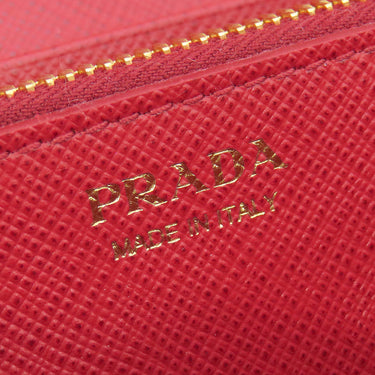 プラダ PRADA カイエ ウォレット 1MH132 FUOCO サフィアーノレザー 長財布 ゴールド金具 赤 SAFFIANO CAHIER