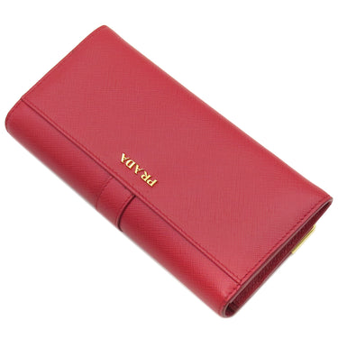 プラダ PRADA カイエ ウォレット 1MH132 FUOCO サフィアーノレザー 長財布 ゴールド金具 赤 SAFFIANO CAHIER