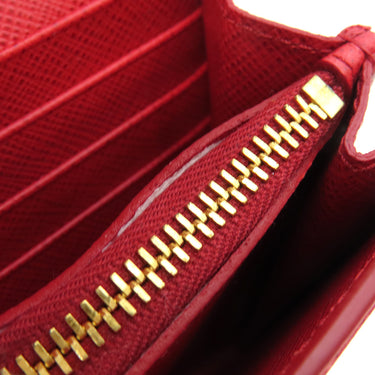 プラダ PRADA カイエ ウォレット 1MH132 FUOCO サフィアーノレザー 長財布 ゴールド金具 赤 SAFFIANO CAHIER