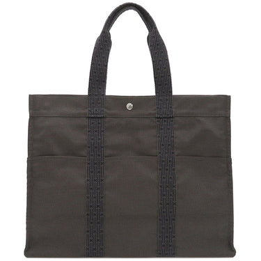 エルメス HERMES エールライントート GM  グレー キャンバス トートバッグ シルバー金具 鍵・カデナ欠品