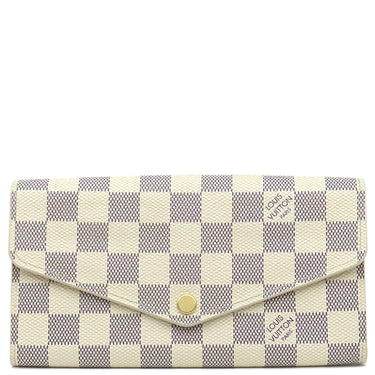 ルイヴィトン LOUIS VUITTON ポルトフォイユ サラ N63208 ダミエアズール ダミエアズールキャンバス 長財布 ゴールド金具 白 二つ折り
