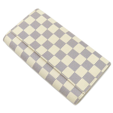 ルイヴィトン LOUIS VUITTON ポルトフォイユ サラ N63208 ダミエアズール ダミエアズールキャンバス 長財布 ゴールド金具 白 二つ折り
