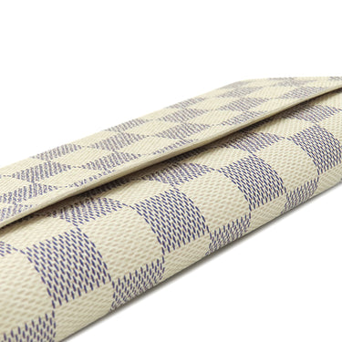 ルイヴィトン LOUIS VUITTON ポルトフォイユ サラ N63208 ダミエアズール ダミエアズールキャンバス 長財布 ゴールド金具 白 二つ折り