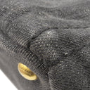プラダ PRADA カナパ ミニ トートバッグ B2439G ブラック デニム 2WAYバッグ ゴールド金具 黒 三角ロゴプレート ハンドバッグ ショルダー
