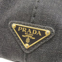 プラダ PRADA カナパ ミニ トートバッグ B2439G ブラック デニム 2WAYバッグ ゴールド金具 黒 三角ロゴプレート ハンドバッグ ショルダー