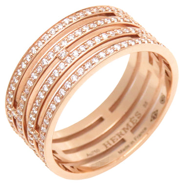 エルメス HERMES アリアンヌ GM パヴェダイヤ H119697B ローズゴールド K18PG ダイヤモンド #55(JP15) リング 指輪 ピンクゴールド 273石 15号