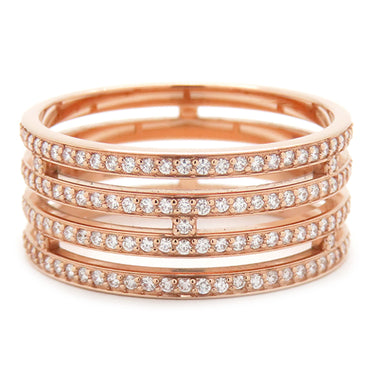 エルメス HERMES アリアンヌ GM パヴェダイヤ H119697B ローズゴールド K18PG ダイヤモンド #55(JP15) リング 指輪 ピンクゴールド 273石 15号