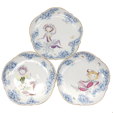 マイセン MEISSEN 真夏の夜の夢 プレート 6枚セット ホワイト×ブルー×マルチカラー 陶磁器 食器 白 青 ミッドサマー ナイトドリーム