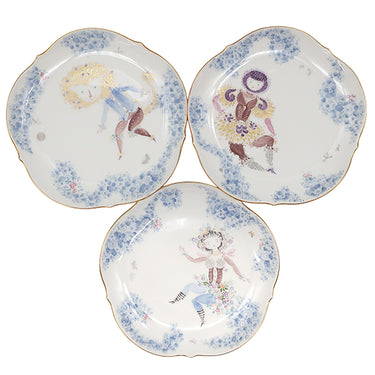 マイセン MEISSEN 真夏の夜の夢 プレート 6枚セット ホワイト×ブルー×マルチカラー 陶磁器 食器 白 青 ミッドサマー ナイトドリーム