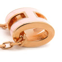 エルメス HERMES ポップアッシュ ミニ ペンダント ローズドラジェXゴールド GP ラッカー ネックレス ゴールド金具 Hモチーフ