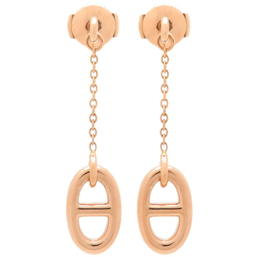 エルメス HERMES ファランドール PM ローズゴールド K18PG ピアス ピンクゴールド ドロップピアス シェーヌダンクル 750 18K