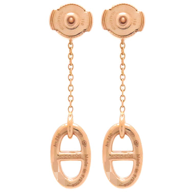 エルメス HERMES ファランドール PM ローズゴールド K18PG ピアス ピンクゴールド ドロップピアス シェーヌダンクル 750 18K