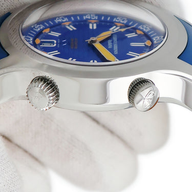 腕時計 クエルボ・イ・ソブリノス CUERVO Y SOBRINOS ロブスト ブセアドール 2806-1BA 自動巻き メンズ ブルー デイト ダイバーズ 200m防水