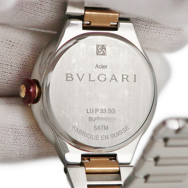 腕時計 ブルガリ BVLGARI ルチェア LUP33SG 103730 自動巻き レディース K18PG×SS コンビ 純正ダイヤ シェル ピンクゴールド
