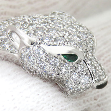 カルティエ Cartier パンテール ドゥ カルティエ N4224900 ホワイトゴールド K18WG ダイヤモンド エメラルド オニキス #53(JP13) リング 指輪 セミパヴェ パンサー 750 18K 12.5号