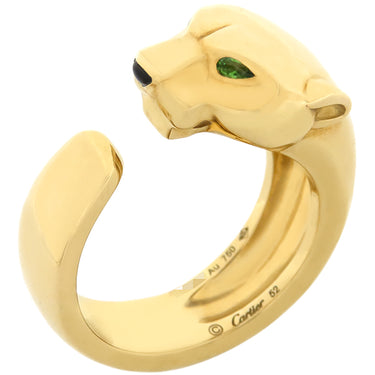 カルティエ Cartier パンテール ドゥ カルティエ B4085952 イエローゴールド K18YG オニキス ツァボライトガーネット #52(JP12) リング 指輪 パンサー 750 18K 12号