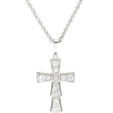 ブルガリ BVLGARI セルペンティ スモールクロス ペンダント 354038 ホワイトゴールド K18WG ダイヤモンド ネックレス 750 18K WG パヴェダイヤ