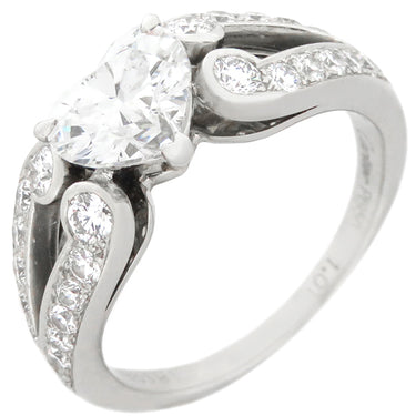 カルティエ Cartier バレリーナ ソリテール ハート プラチナシルバー Pt950 ダイヤモンド リング 指輪 11号