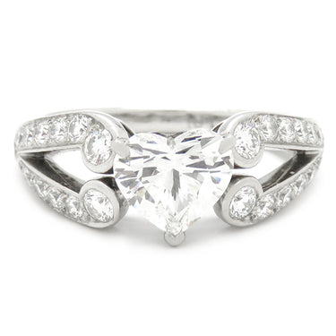 カルティエ Cartier バレリーナ ソリテール ハート プラチナシルバー Pt950 ダイヤモンド リング 指輪 11号