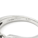 カルティエ Cartier バレリーナ ソリテール ハート プラチナシルバー Pt950 ダイヤモンド リング 指輪 11号