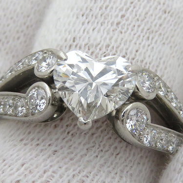 カルティエ Cartier バレリーナ ソリテール ハート プラチナシルバー Pt950 ダイヤモンド リング 指輪 11号