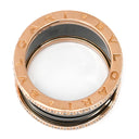 ブルガリ BVLGARI ビーゼロワン B-zero1 4バンド ダイヤリング ピンクゴールド×ブラック K18PG セラミック ダイヤモンド #56(JP16) リング 指輪 黒 750PG 18金 15号