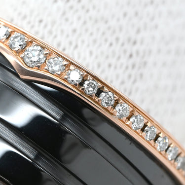 ブルガリ BVLGARI ビーゼロワン B-zero1 4バンド ダイヤリング ピンクゴールド×ブラック K18PG セラミック ダイヤモンド #56(JP16) リング 指輪 黒 750PG 18金 15号