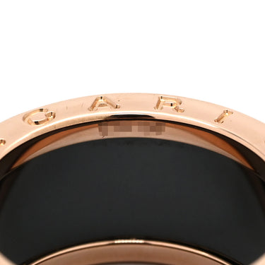 ブルガリ BVLGARI ビーゼロワン B-zero1 4バンド ダイヤリング ピンクゴールド×ブラック K18PG セラミック ダイヤモンド #56(JP16) リング 指輪 黒 750PG 18金 15号