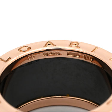 ブルガリ BVLGARI ビーゼロワン B-zero1 4バンド ダイヤリング ピンクゴールド×ブラック K18PG セラミック ダイヤモンド #56(JP16) リング 指輪 黒 750PG 18金 15号