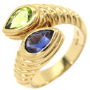 ブルガリ BVLGARI ドッピオ バチェラート イエローゴールド K18YG アイオライト ペリドット リング 指輪 750 18金 11.5号